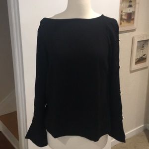Ann Taylor bell slit sleeve pearl detail. NWOT